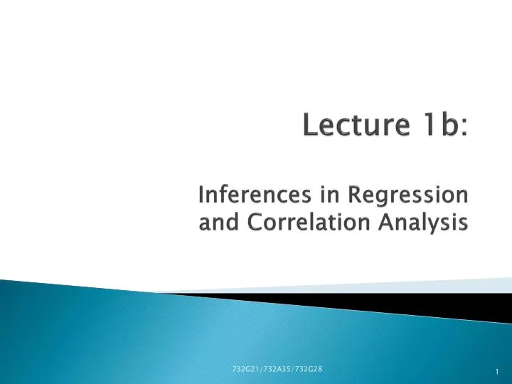 lecture 1b inferences in regression and correlation analysis