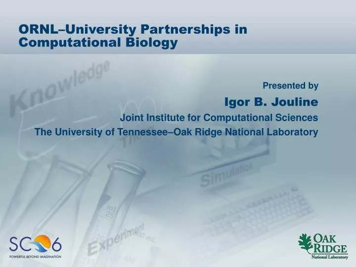 ornl university partnerships in computational biology