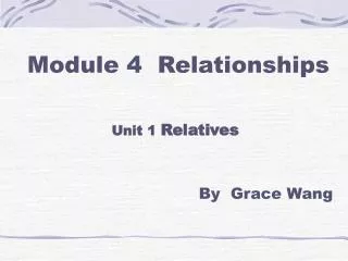 Module 4 Relationships