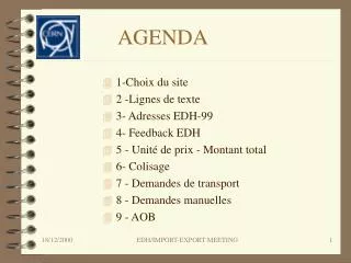agenda
