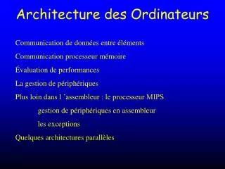 architecture des ordinateurs