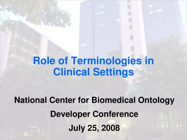 role of terminologies in clinical settings