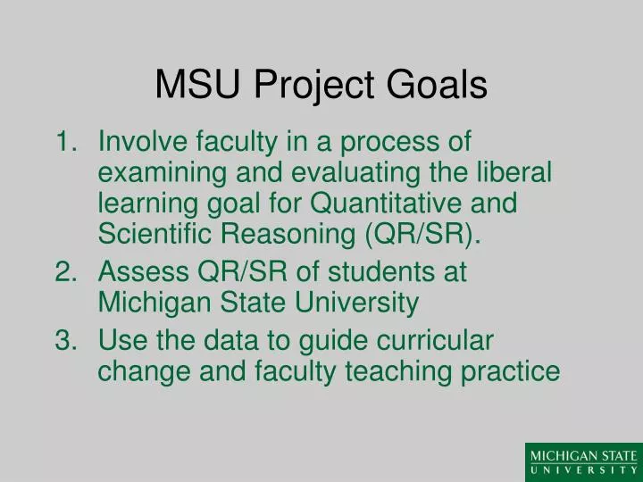 msu project goals