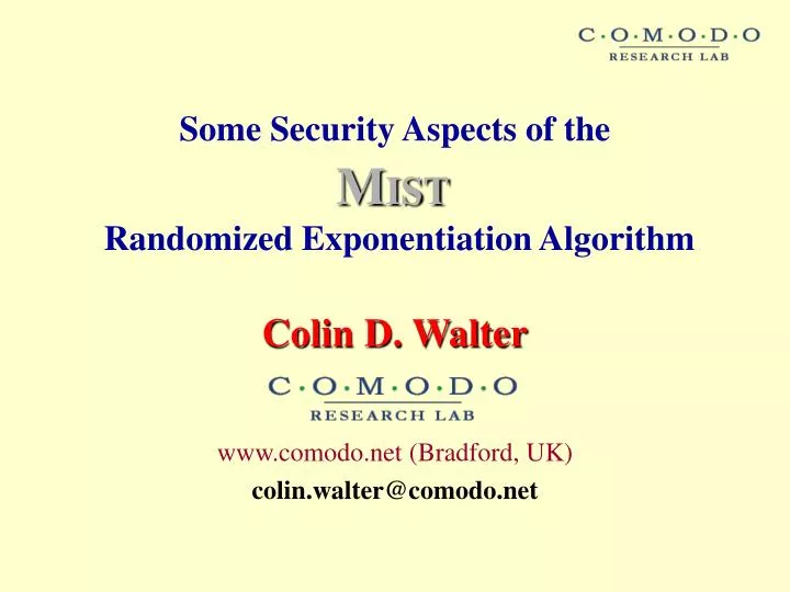 some security aspects of the randomized exponentiation algorithm