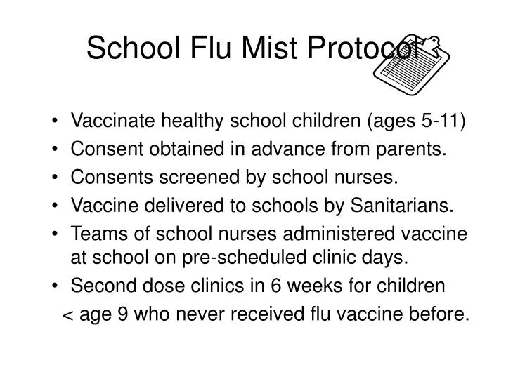 school flu mist protocol