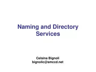 Naming and Directory Services
