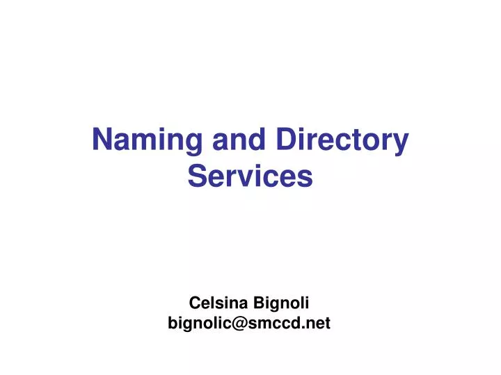 naming and directory services