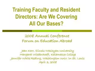 2008 Annual Conference Forum on Education Abroad