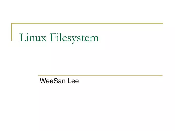 linux filesystem