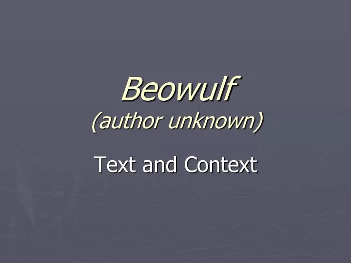 beowulf author unknown