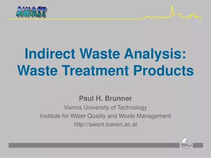 indirect waste analysis waste treatment products
