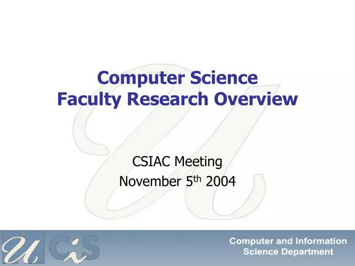 computer science faculty research overview