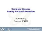 Computer Science Faculty Research Overview - slide 1