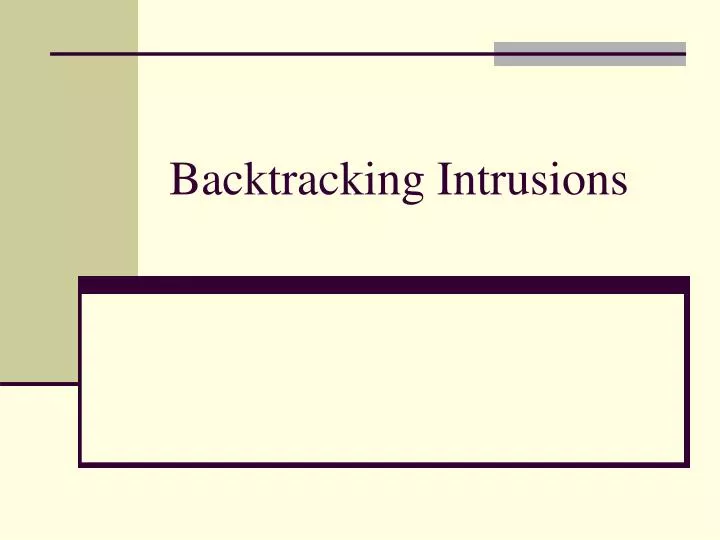 backtracking intrusions