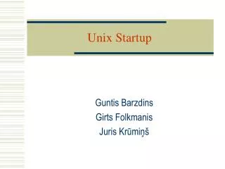 Unix Startup
