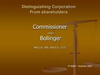Distinguishing Corporation From shareholders