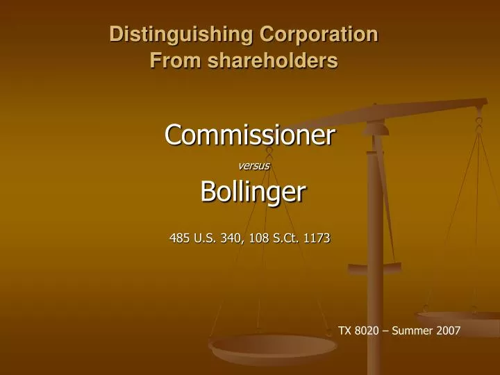 distinguishing corporation from shareholders
