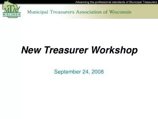 New Treasurer Workshop