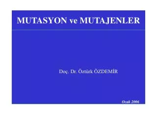 mutasyon ve mutajenler