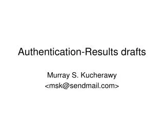 Authentication-Results drafts