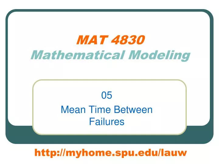 mat 4830 mathematical modeling