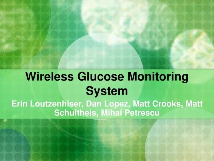 wireless glucose monitoring system
