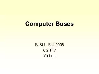 Computer Buses