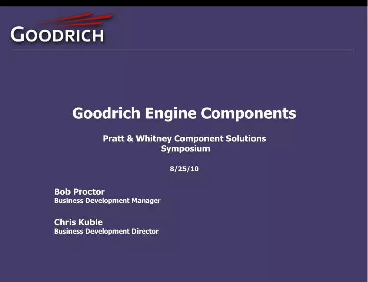 goodrich engine components pratt whitney component solutions symposium 8 25 10