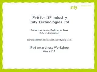 Sify - Who are we ? Profile vs. Topic