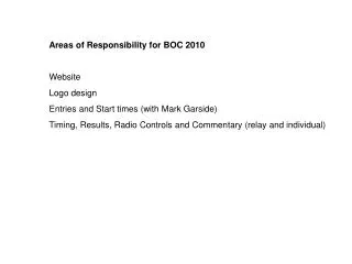 Areas of Responsibility for BOC 2010 Website Logo design