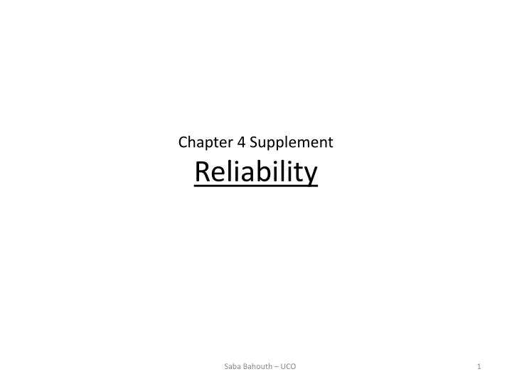 chapter 4 supplement reliability