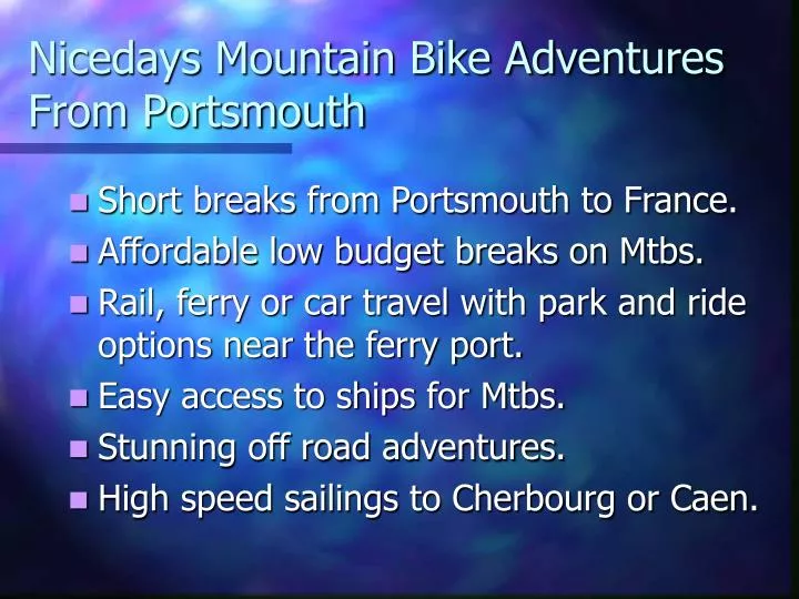 nicedays mountain bike adventures from portsmouth