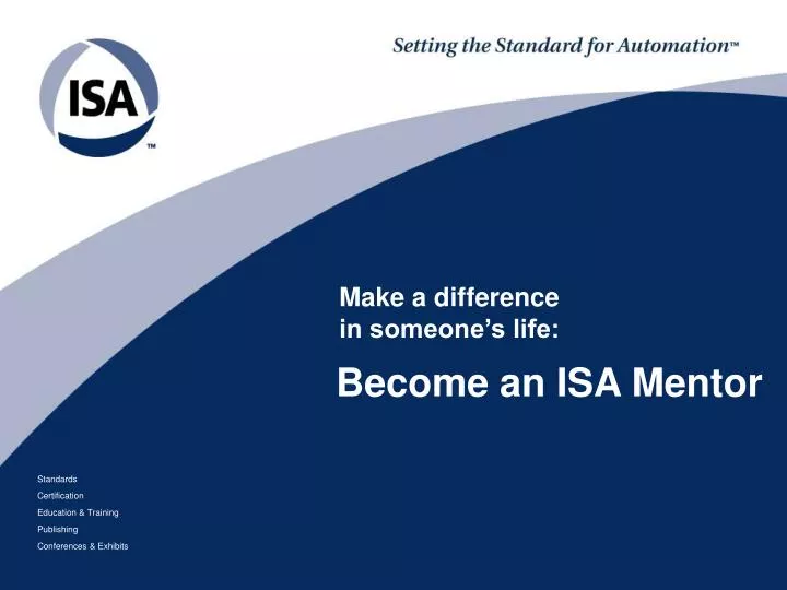 become an isa mentor