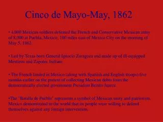 Cinco de Mayo-May, 1862