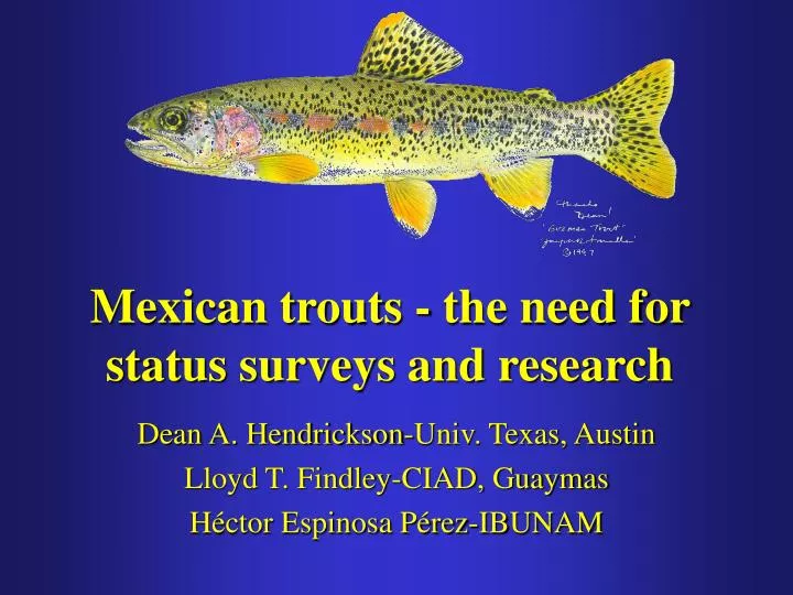 mexican trouts the need for status surveys and research