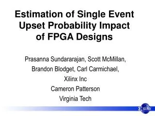 Estimation of Single Event Upset Probability Impact of FPGA Designs