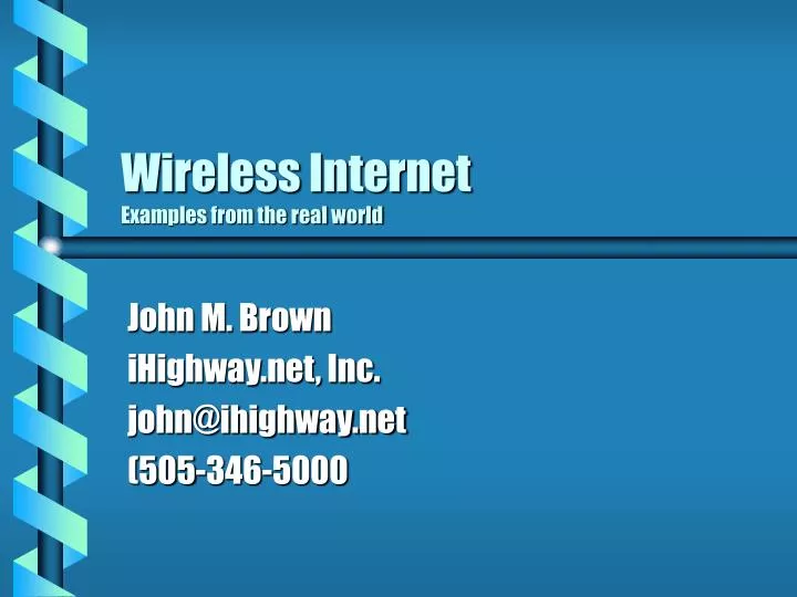 wireless internet examples from the real world