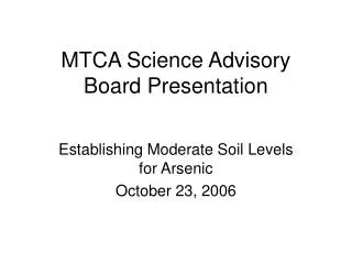 MTCA Science Advisory Board Presentation