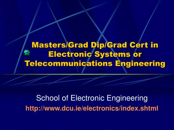 masters grad dip grad cert in electronic systems or telecommunications engineering