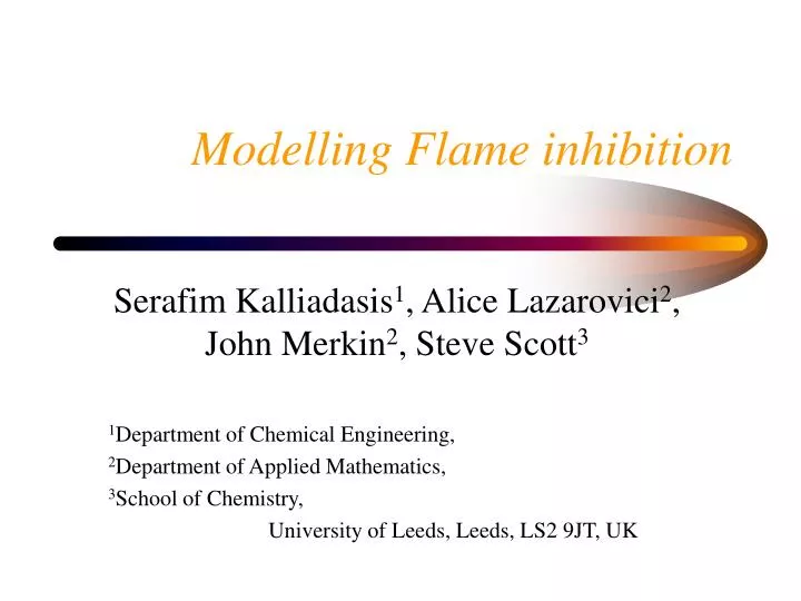 modelling flame inhibition