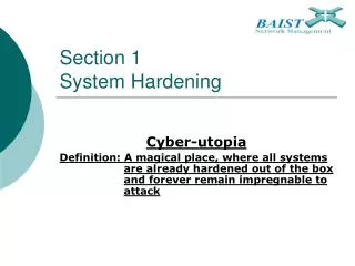 Section 1 System Hardening