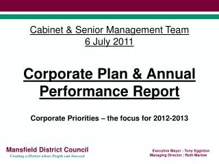Cabinet &amp; Senior Management Team 6 July 2011