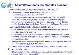 assimilation dans les mod les d oc an