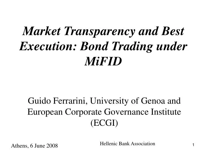 market transparency and best execution bond trading under mifid