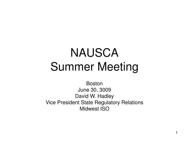 nausca summer meeting