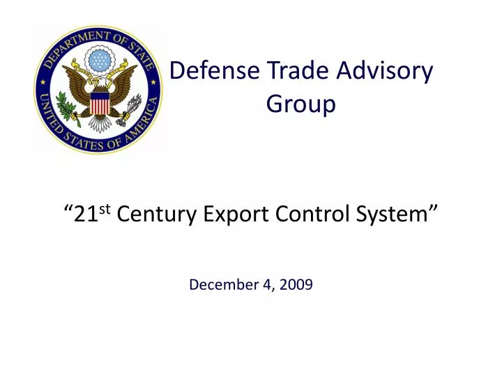 21 st century export control system