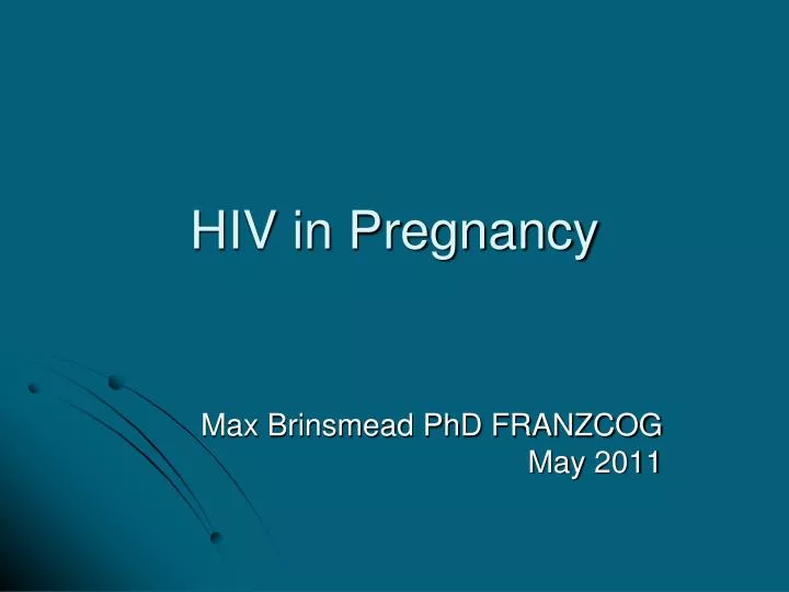 hiv in pregnancy