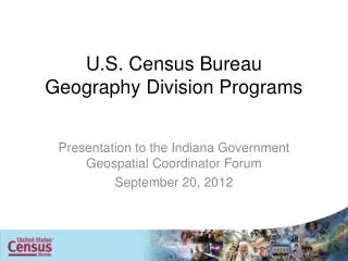 U.S. Census Bureau Geography Division Programs