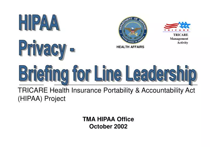 tricare health insurance portability accountability act hipaa project