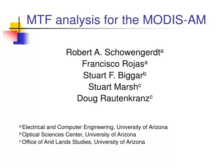 mtf analysis for the modis am